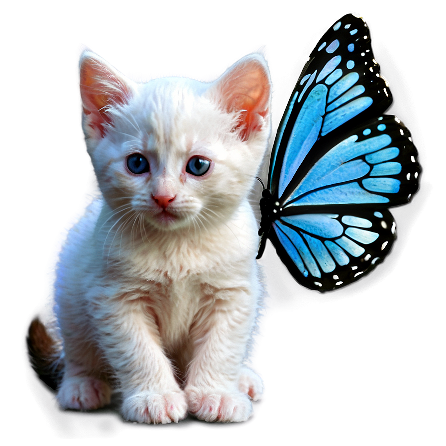 Kitten With Butterfly Png 7