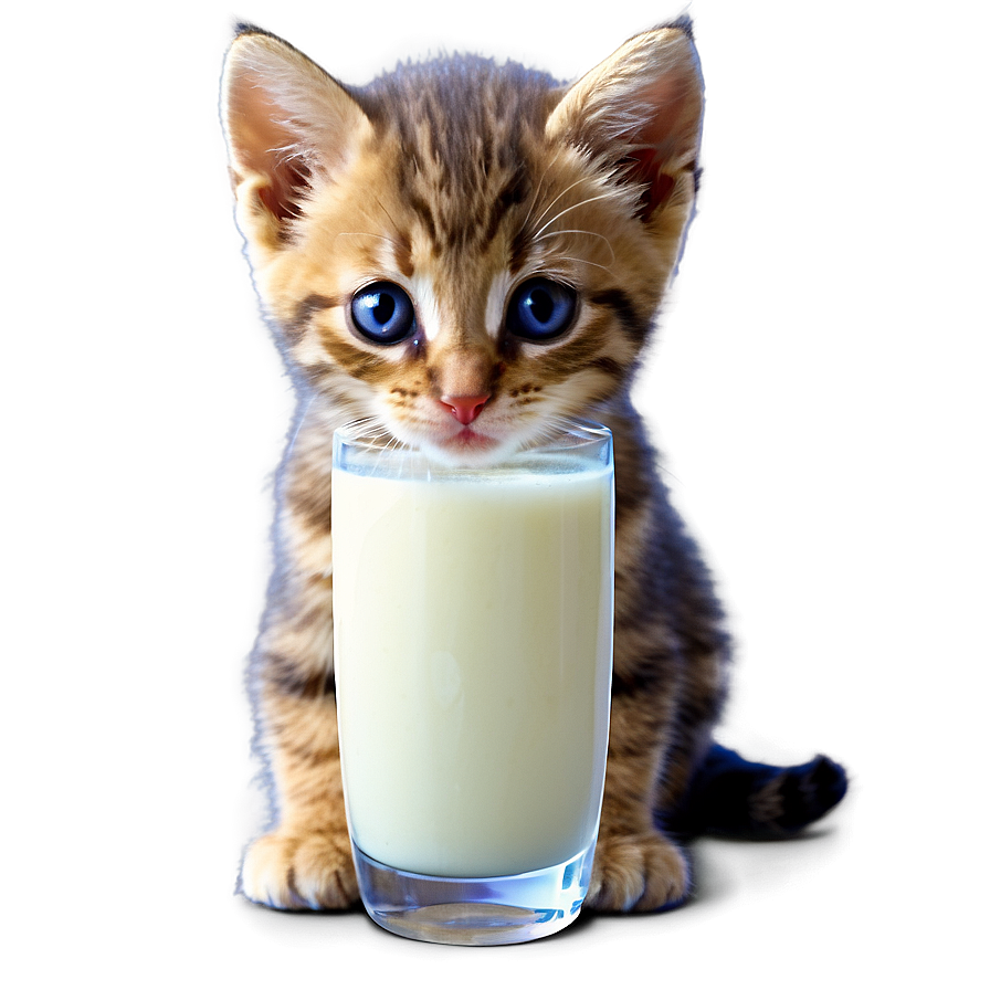 Kitten With Milk Png Khi