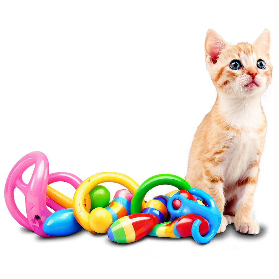 Kitten With Toys Png Snx