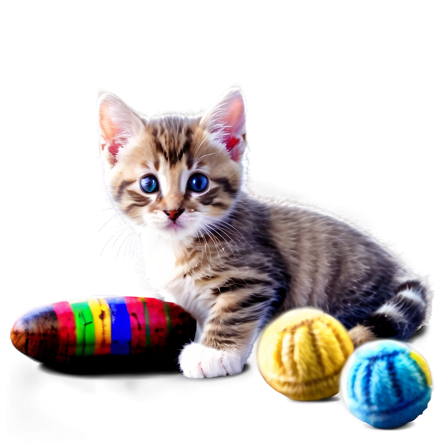 Kitten With Toys Png Wau