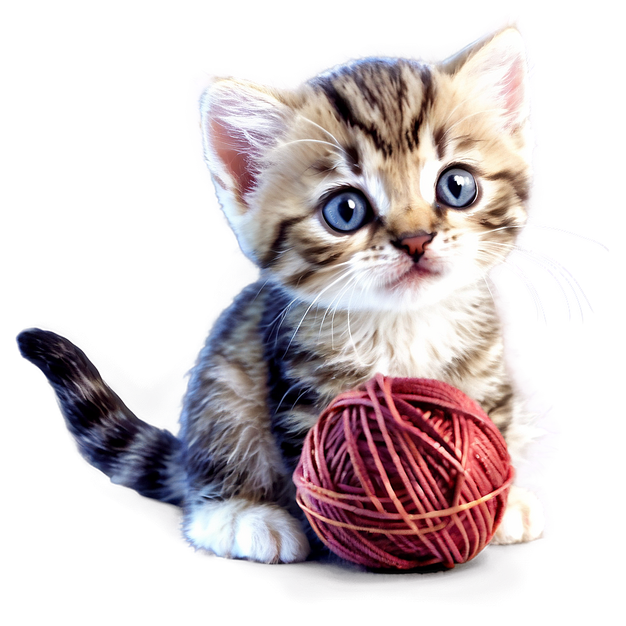 Kitten With Yarn Png Ahw22