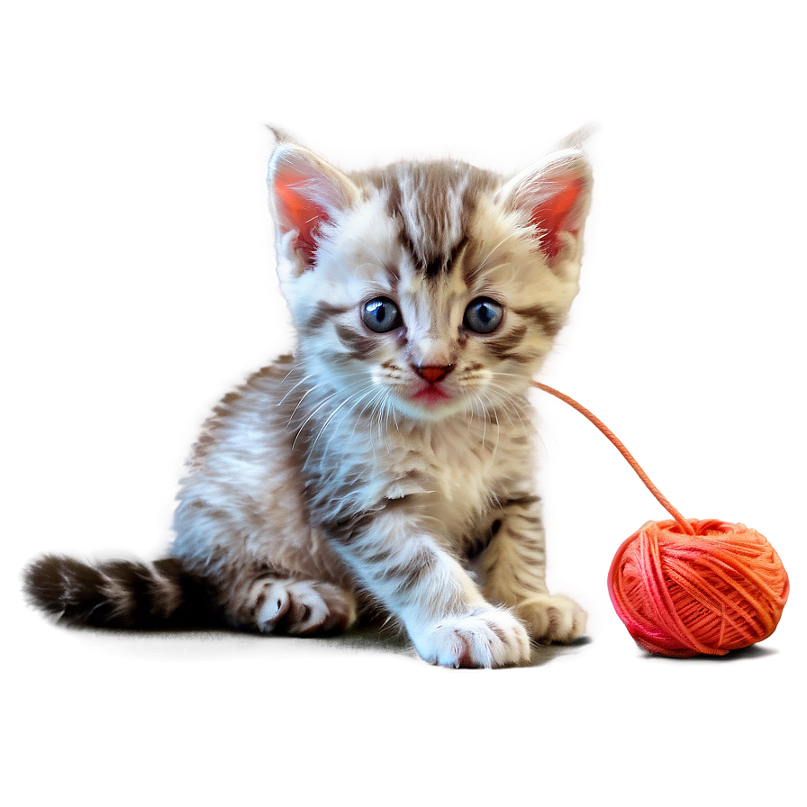 Kitten With Yarn Png Tnj63