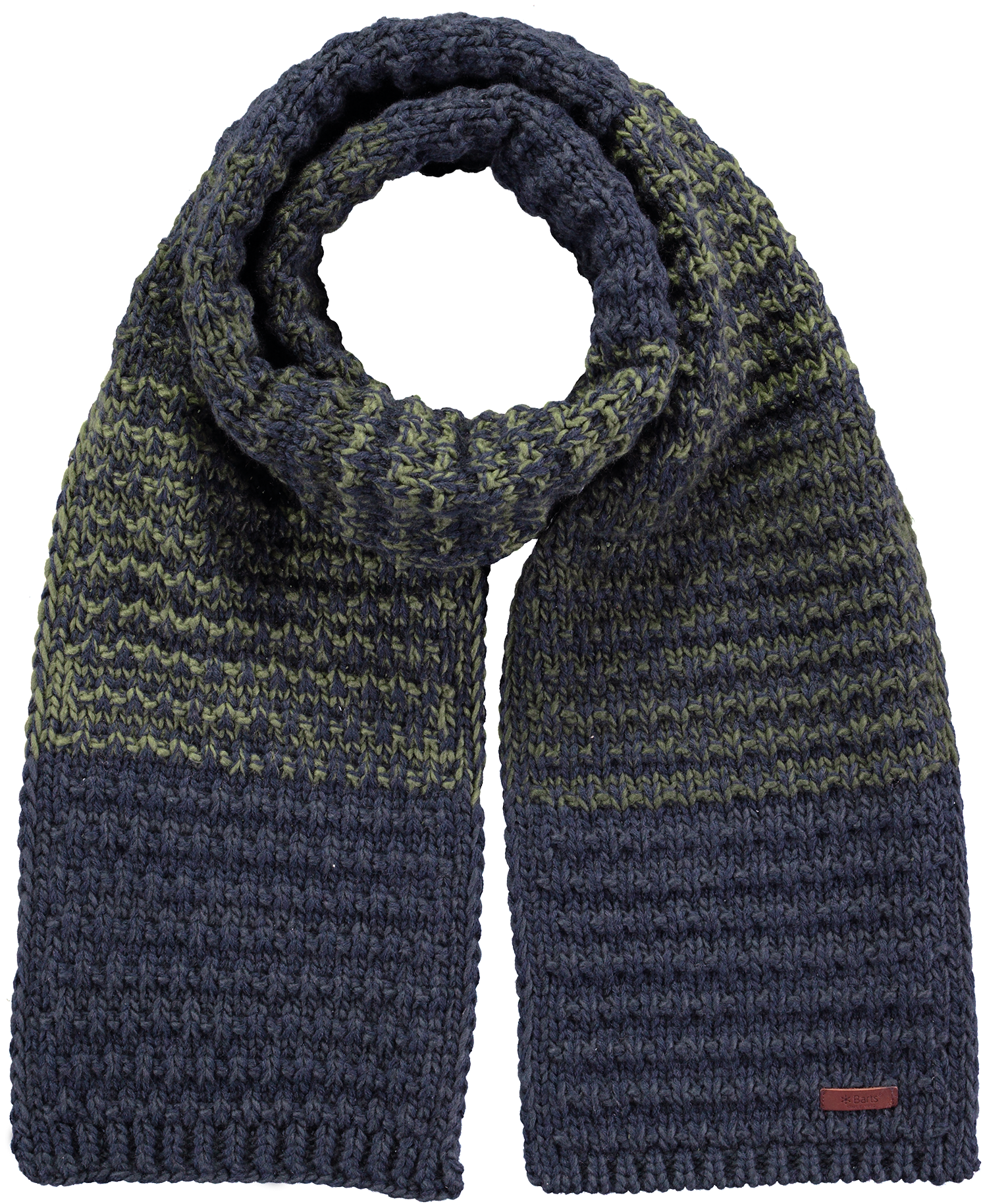 Knitted Winter Scarf Navy Green