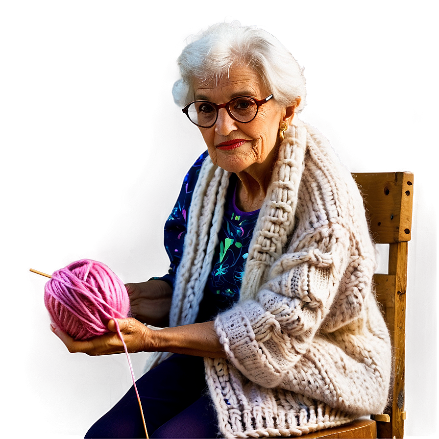 Knitting Grandma Png Yyw80