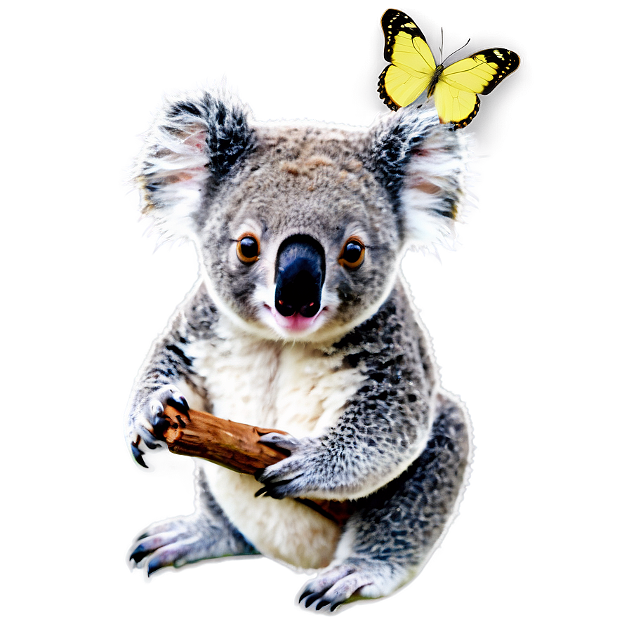 Koala And Butterfly Png Feq91