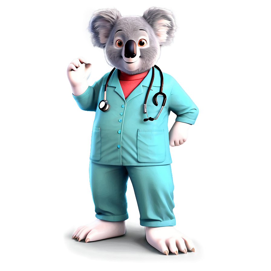 Koala Doctor Cartoon Png 06112024