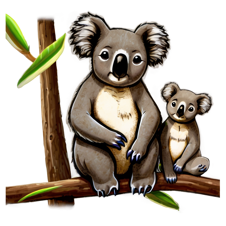 Koala Family Drawing Png 06112024