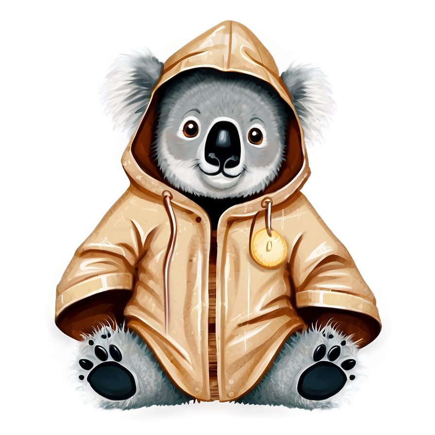 Koala In Raincoat Png Ufk64