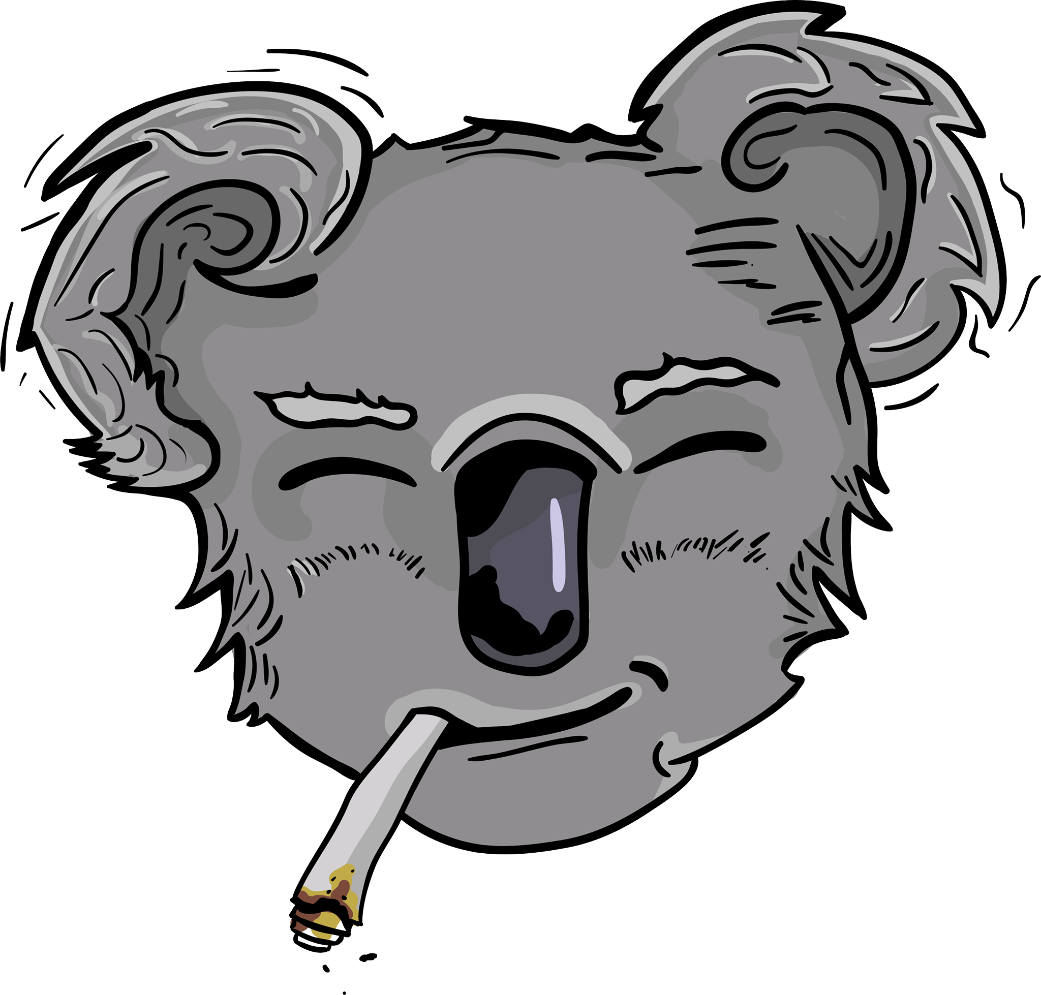 Koala Smoking Cartoon Illustration