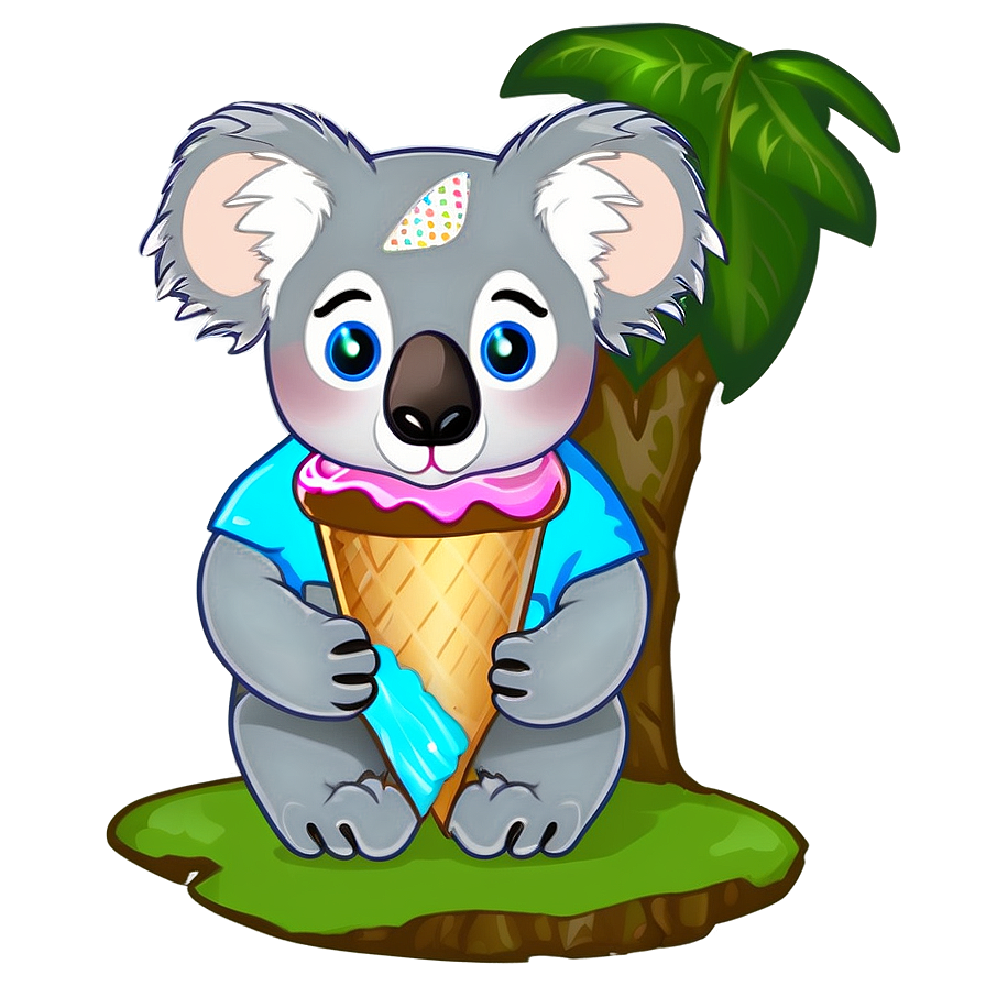 Koala With Ice Cream Png 06112024