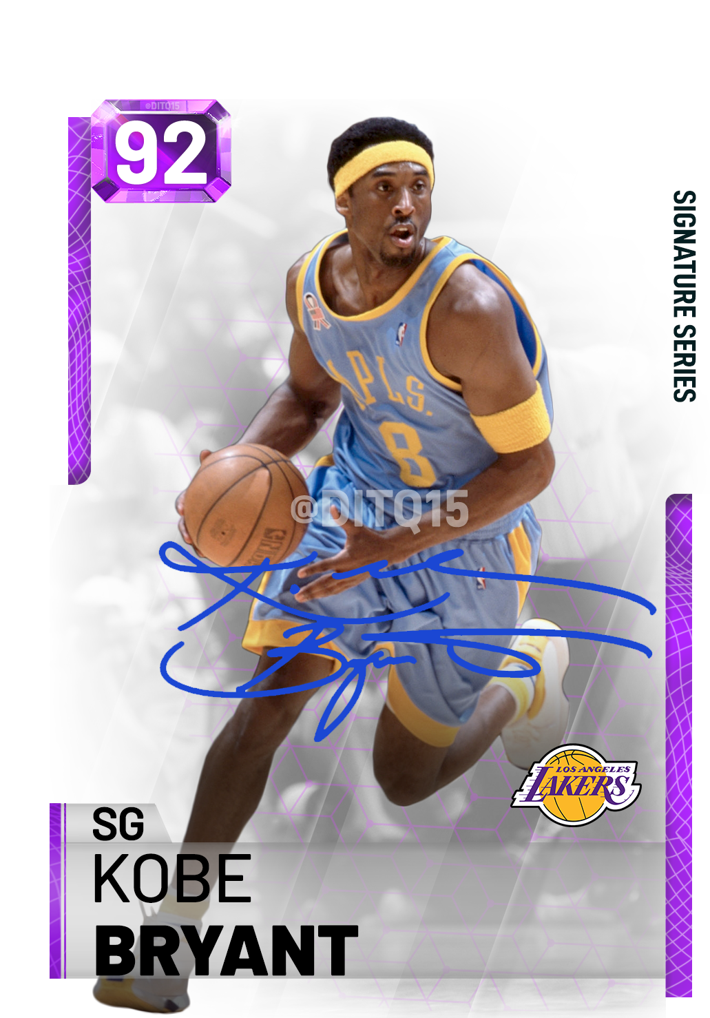 Kobe Bryant92 Signature Series Card