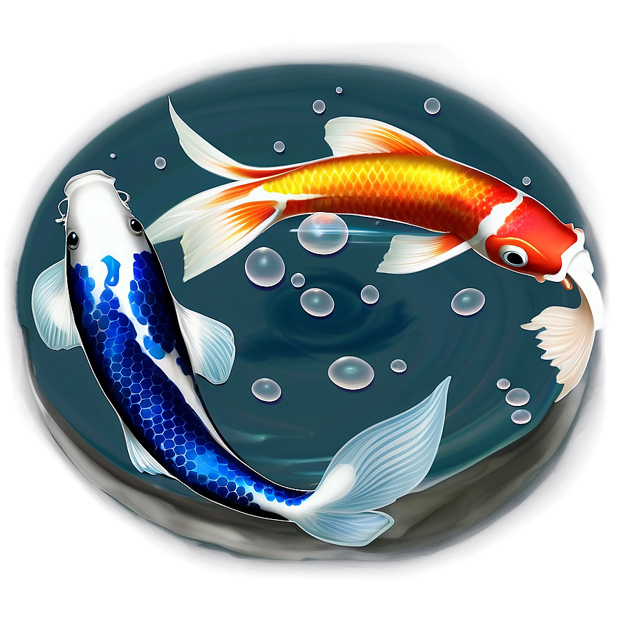 Koi Fish Serenity Scene Png Dyw88