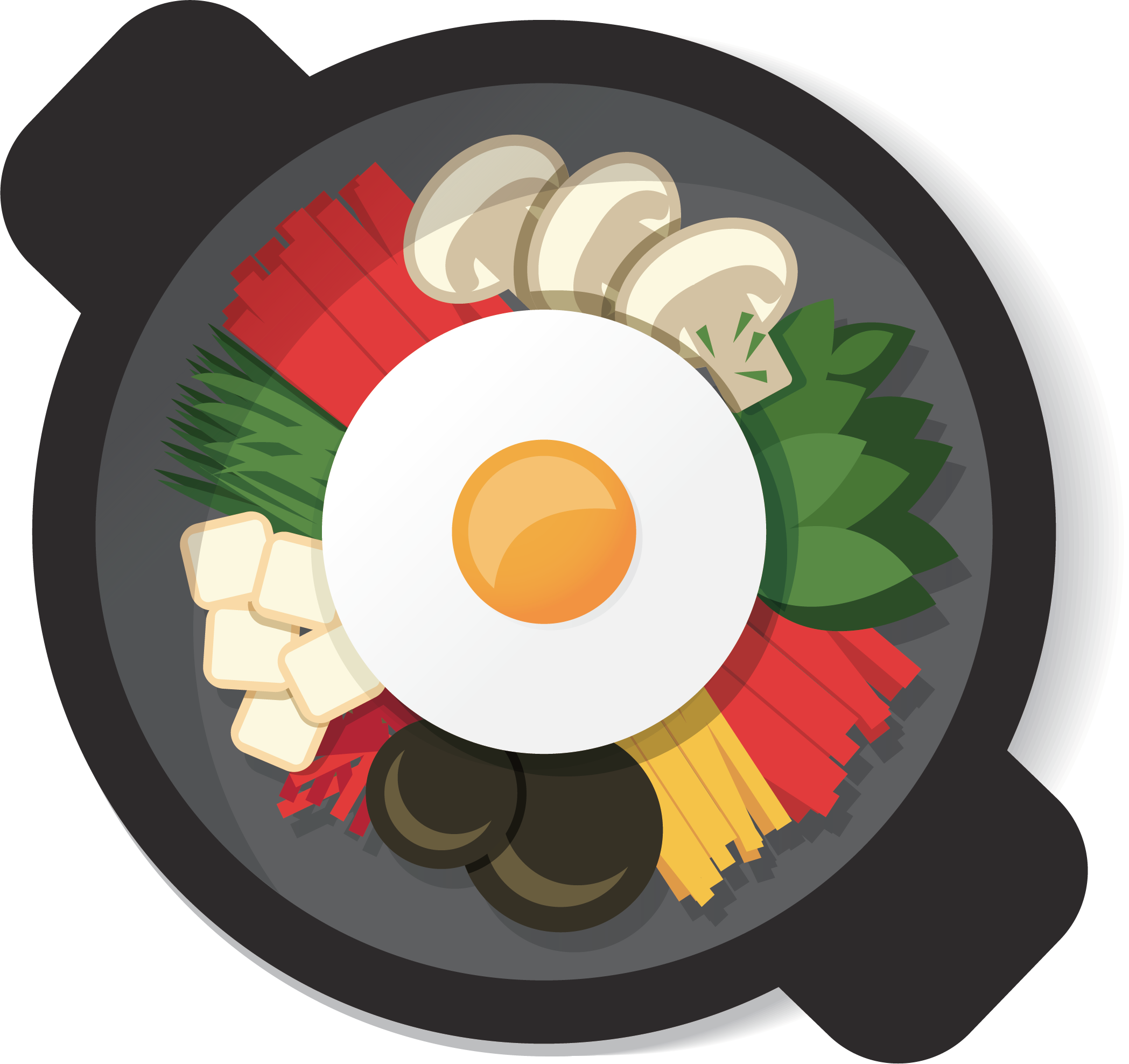 Korean Bibimbap Vector Illustration