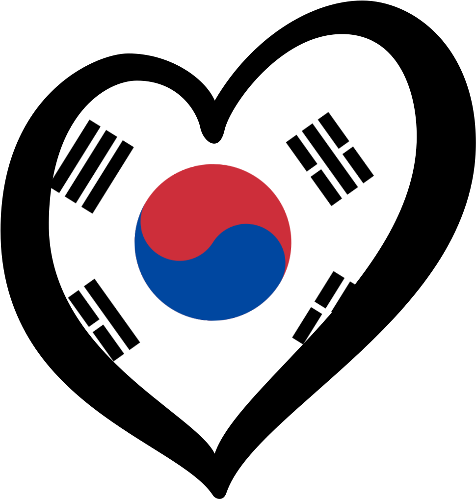 Korean Heart Flag Graphic