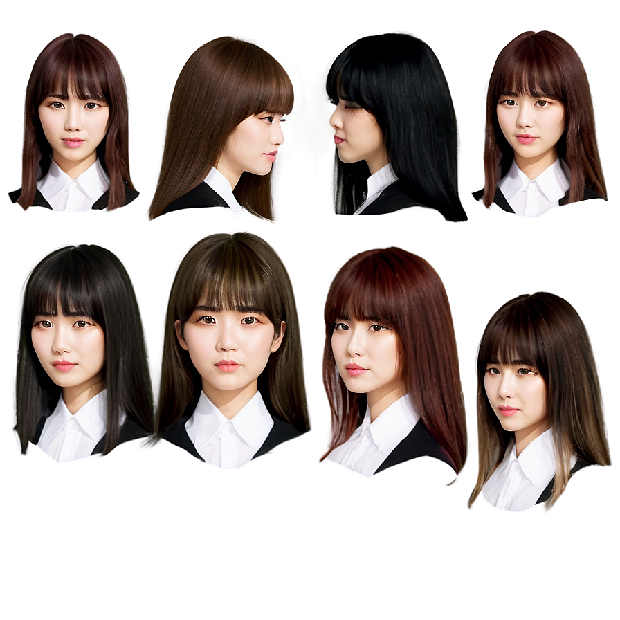 Korean Style Bangs Png 05252024