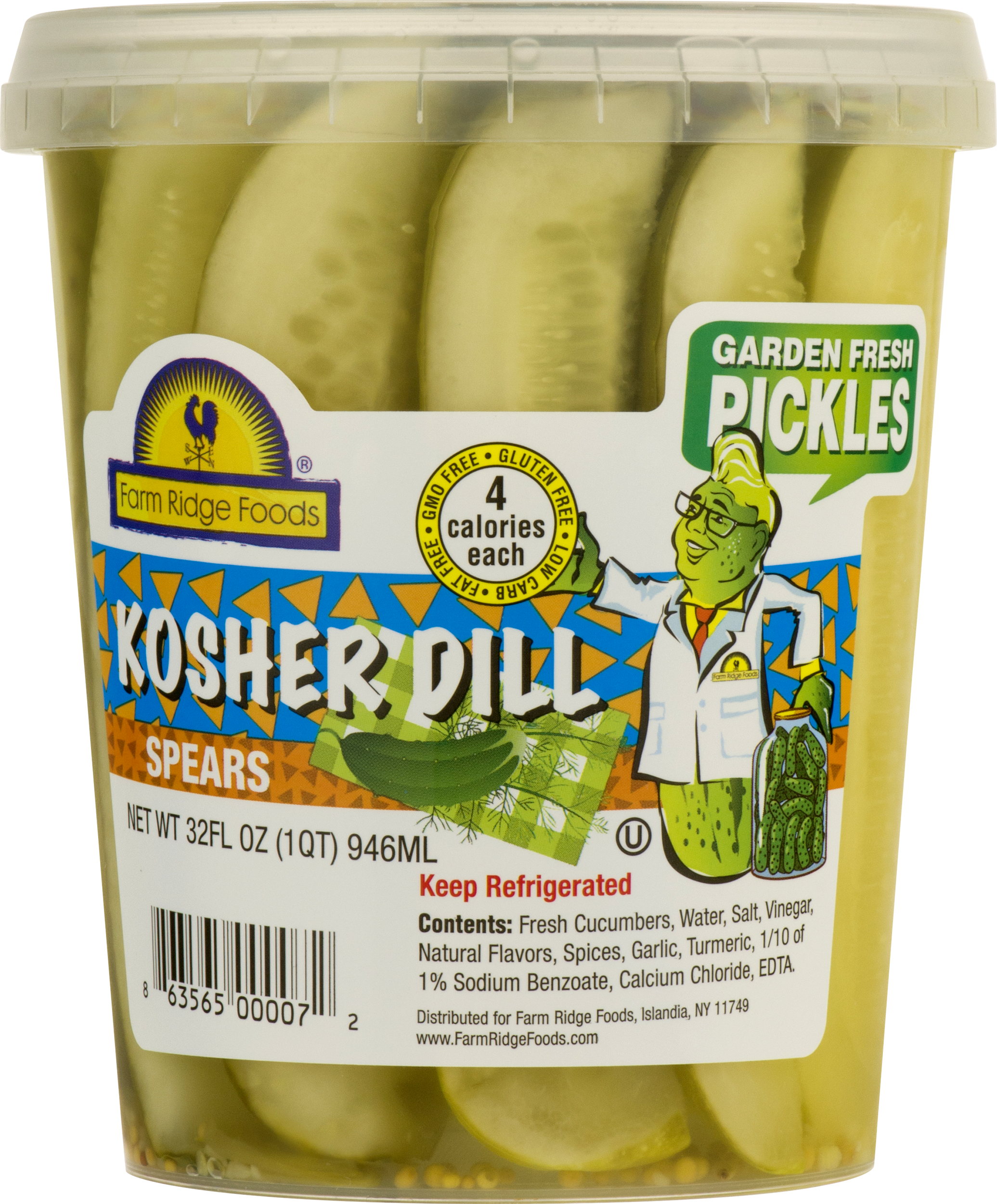 Kosher Dill Pickle Spears Container