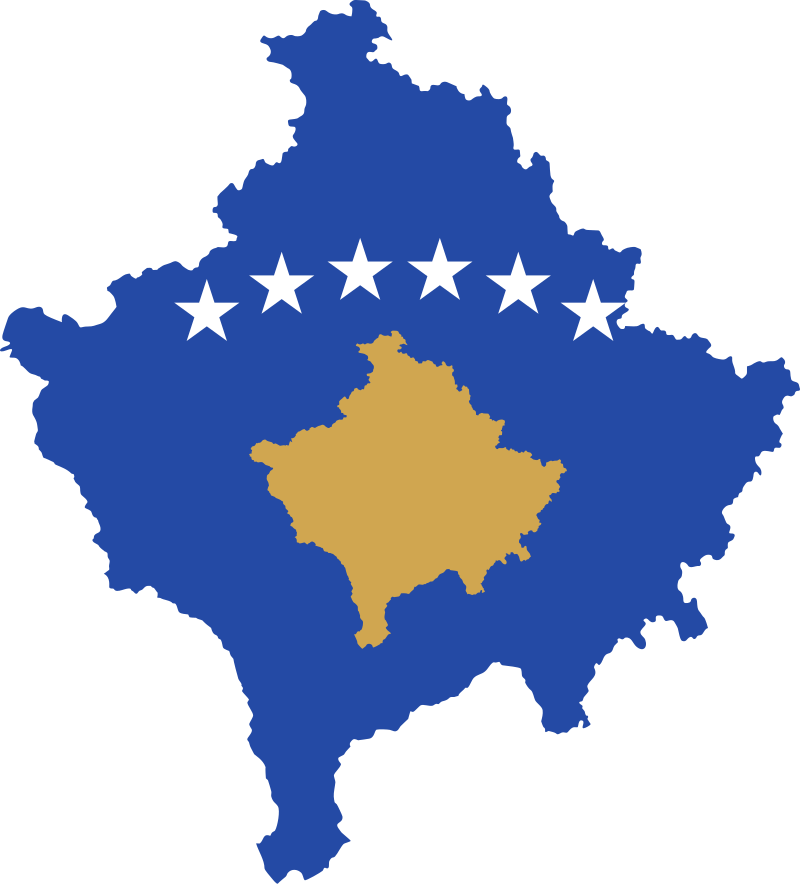 Kosovo Flag Map Graphic