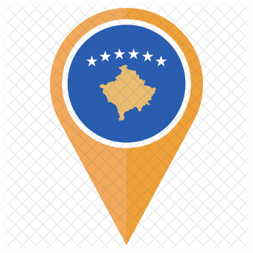 Kosovo Map Pin Graphic