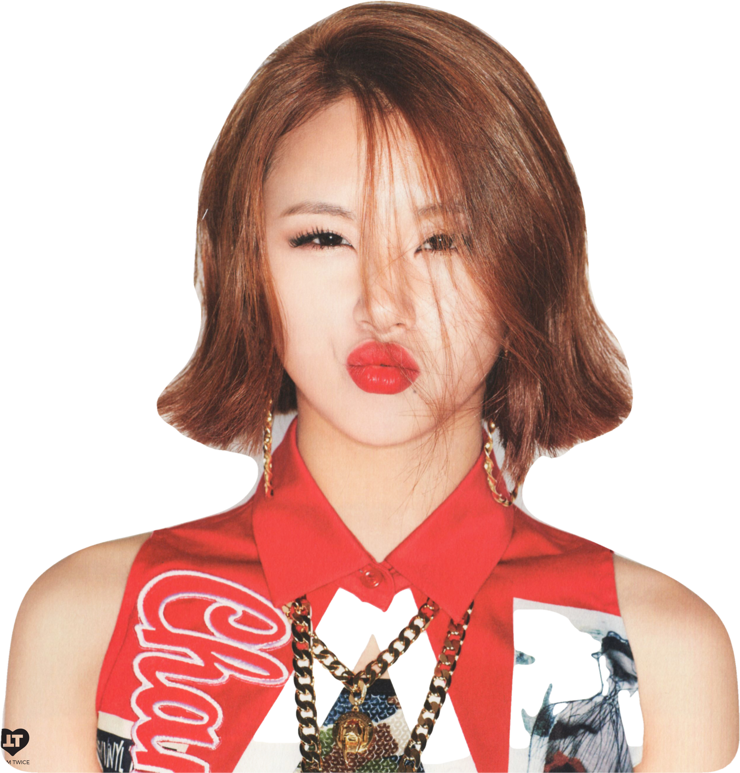 Kpop Star Poutingwith Red Lips