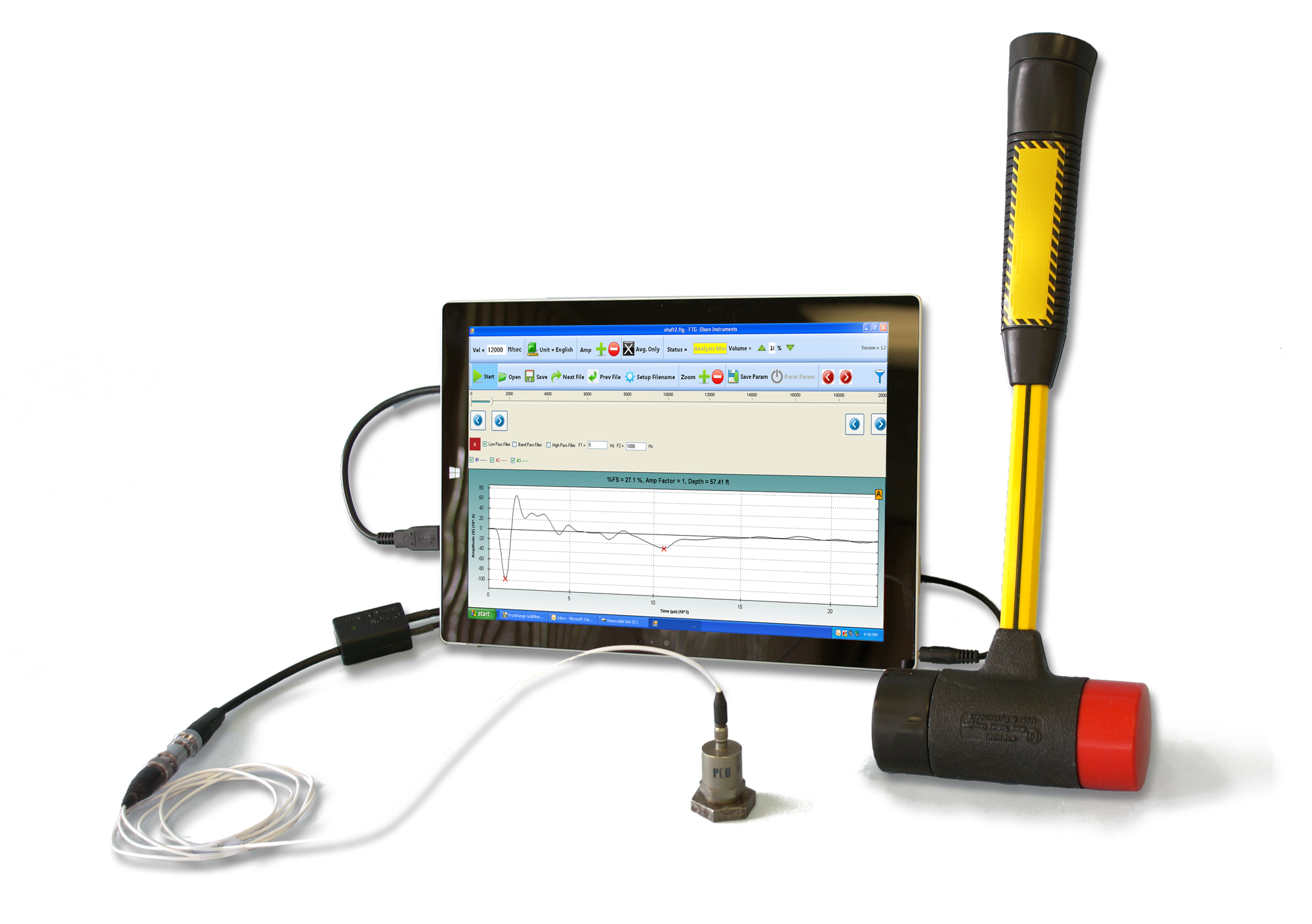 Laboratory Equipment Geophoneand Computer Analysis