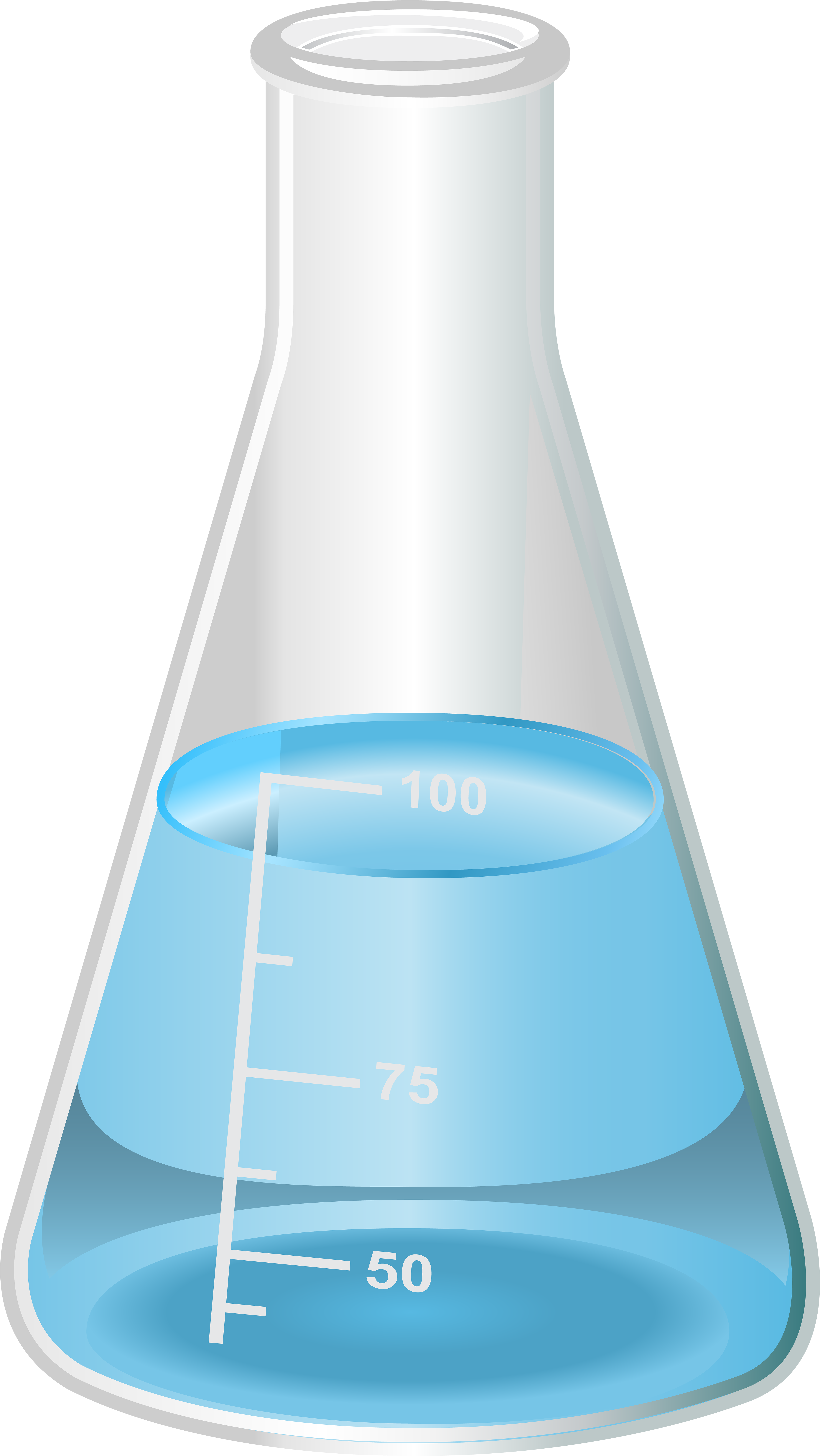 Laboratory Flaskwith Blue Liquid