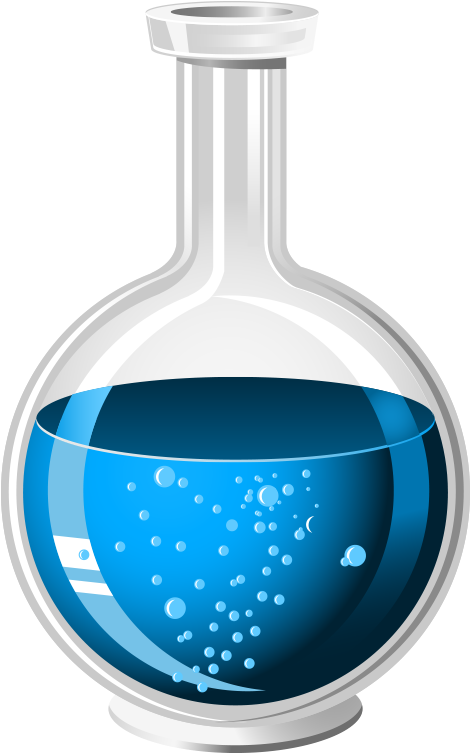 Laboratory Flaskwith Blue Liquid