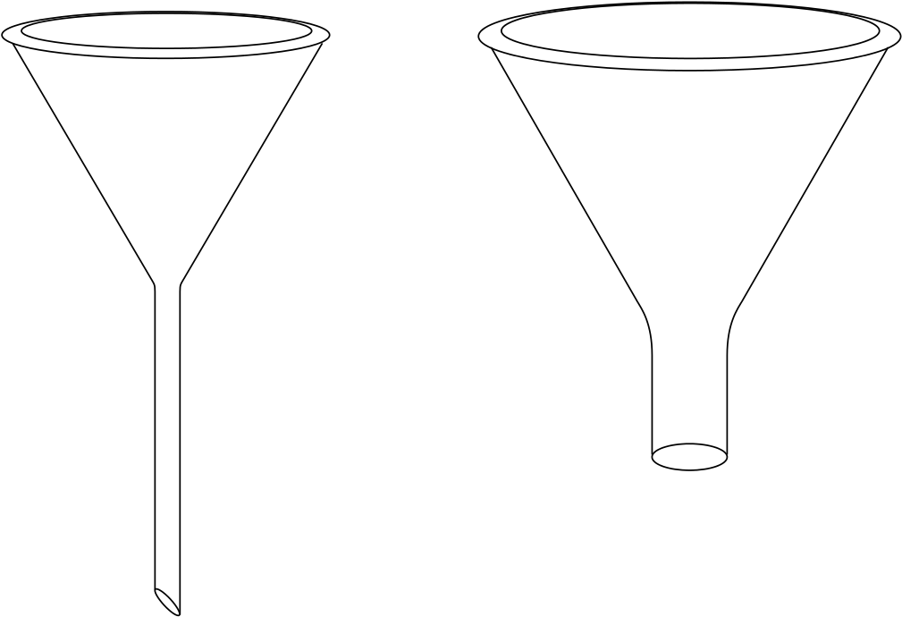 Laboratory Funnels Line Art