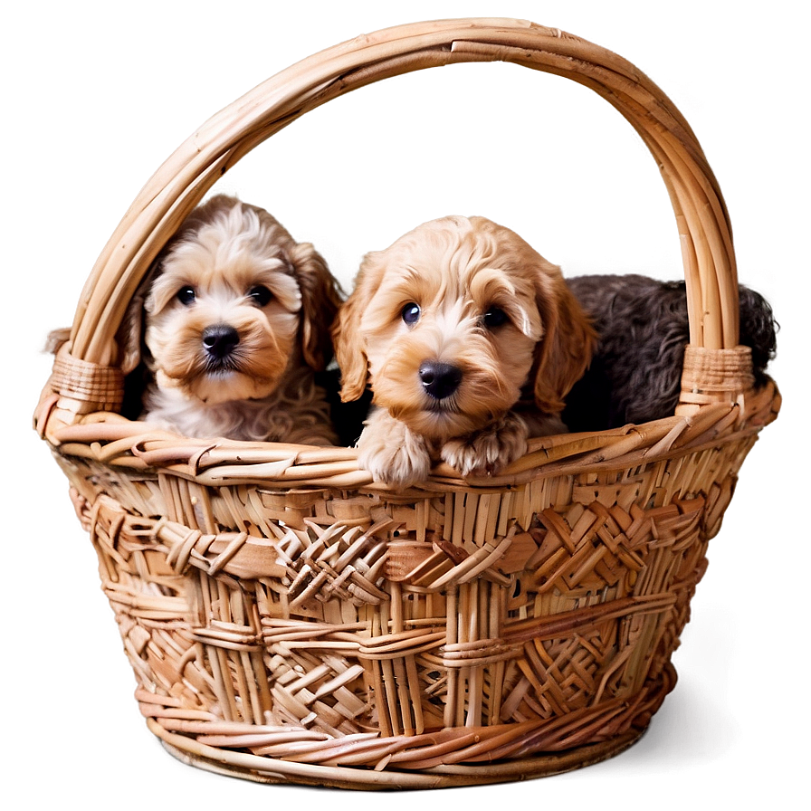 Labradoodle In A Basket Png Ltx14