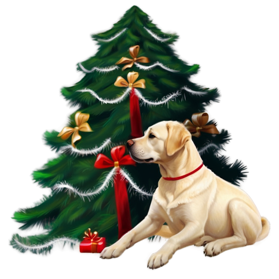 Labrador At Christmas Png Shq72