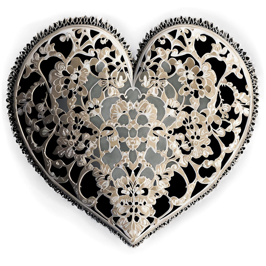 Lace Heart Pattern Png D