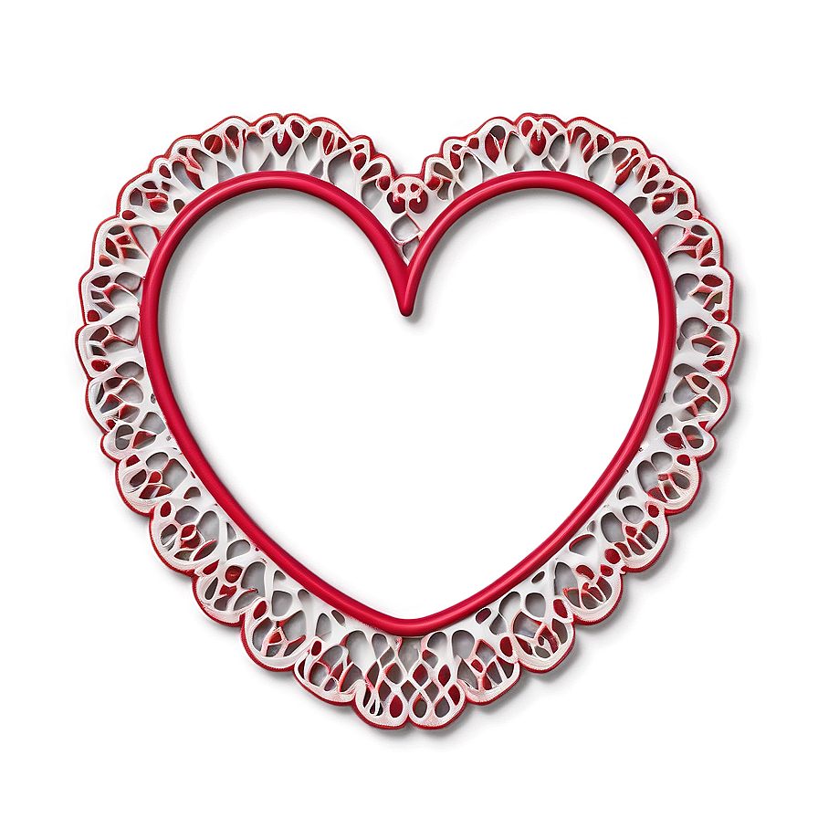 Lace Pattern Red Heart Emoji Png 60