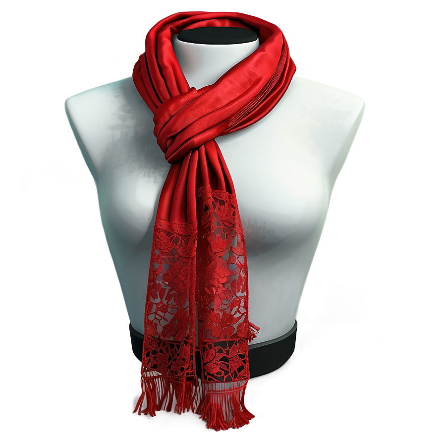 Lace Red Scarf Png 35