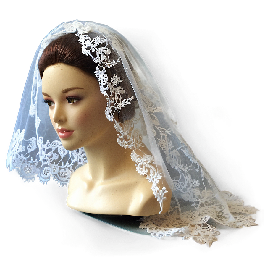 Lace Wedding Veil Png 06272024