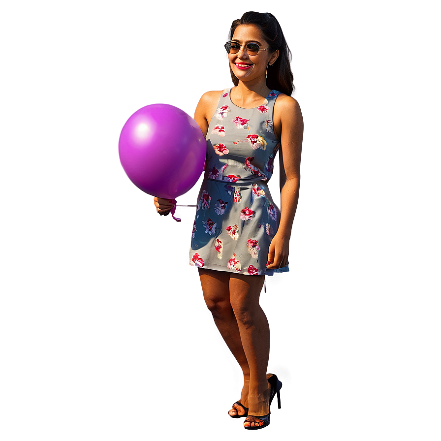 Lady With Balloons Png 06112024