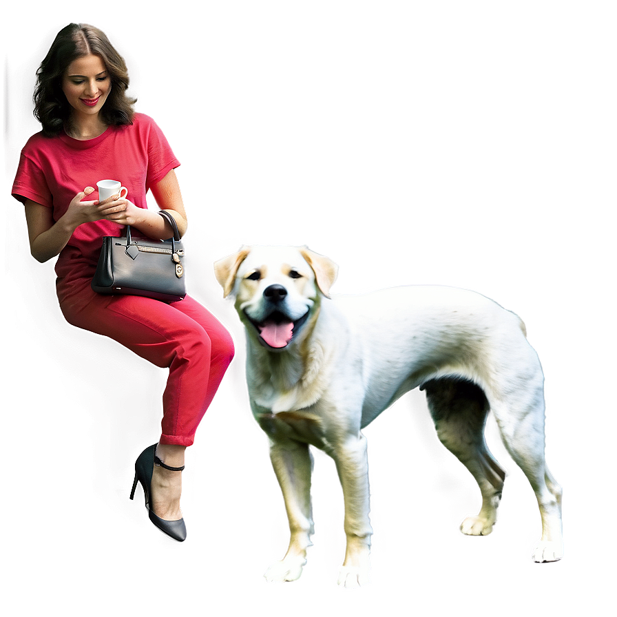 Lady With Dog Png 06112024