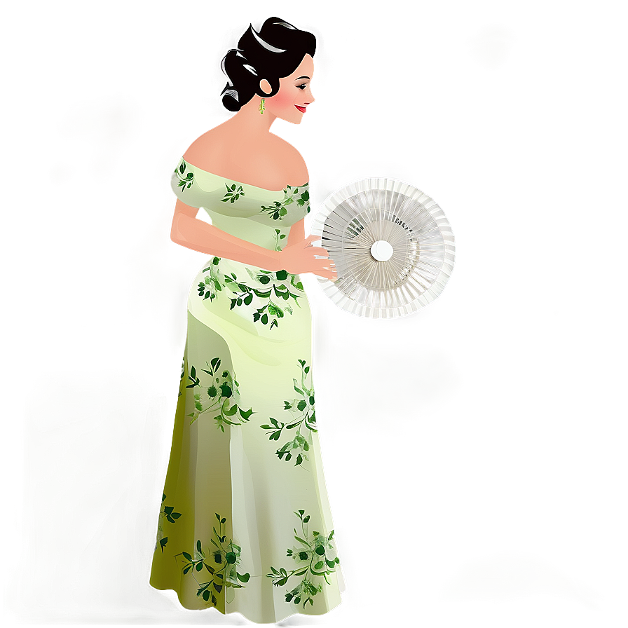 Lady With Fan Png 06112024