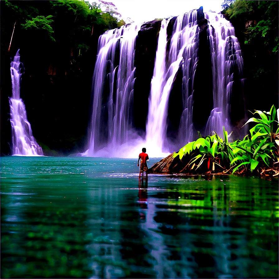 Lake Life Waterfall Exploration Png Uif31