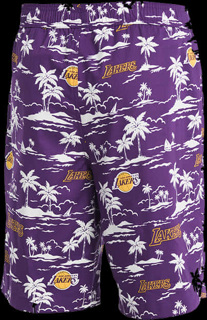 Lakers Themed Tropical Shorts