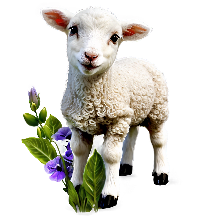 Lamb With Flowers Png Bal