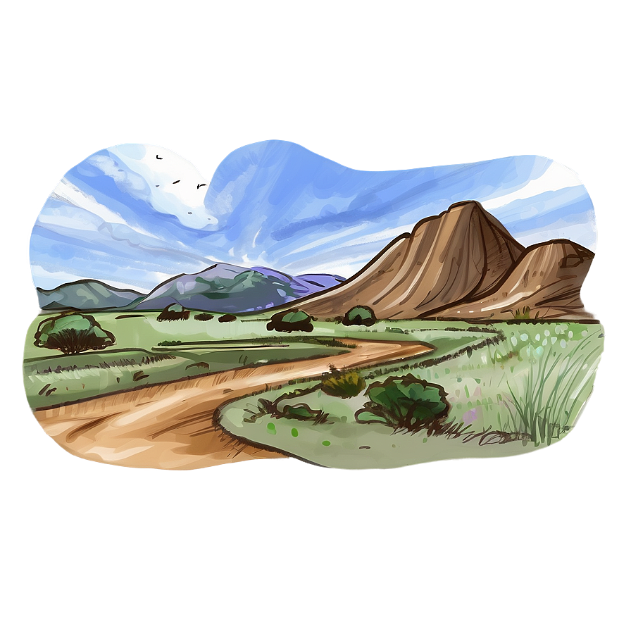 Landscape Sketch Drawing Png 05212024