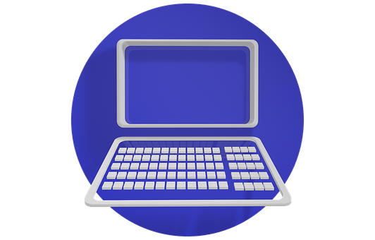 Laptop Icon Blue Background