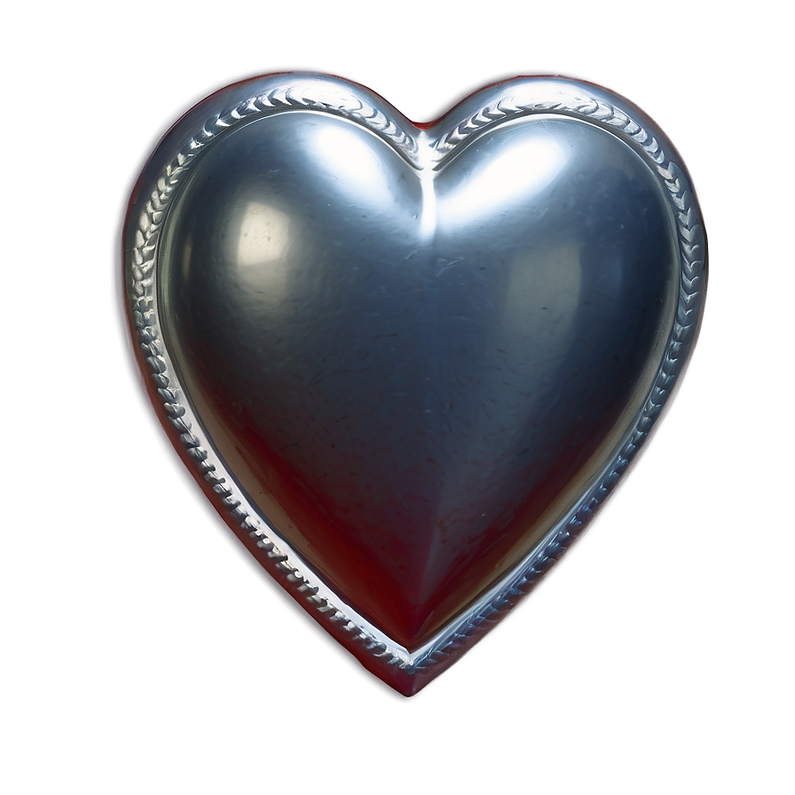 Large Silver Heart Png Aue