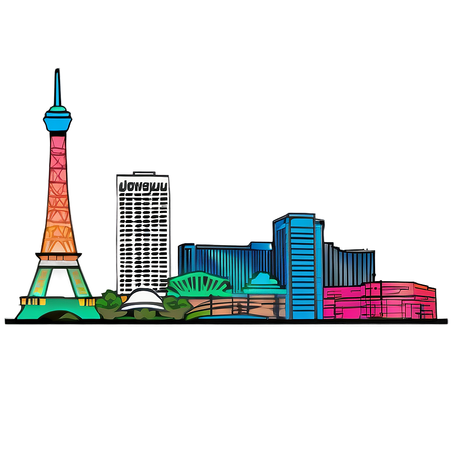 Las Vegas Skyline Outline Png 06252024