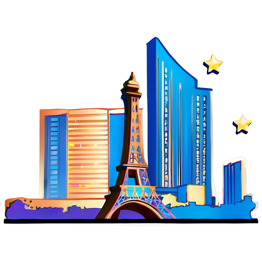 Las Vegas Skyline With Stars Png Wwf