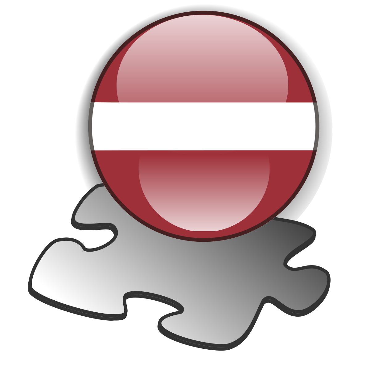 Latvian Flag Puzzle Piece