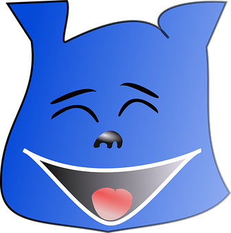 Laughing Blue Emoji Graphic