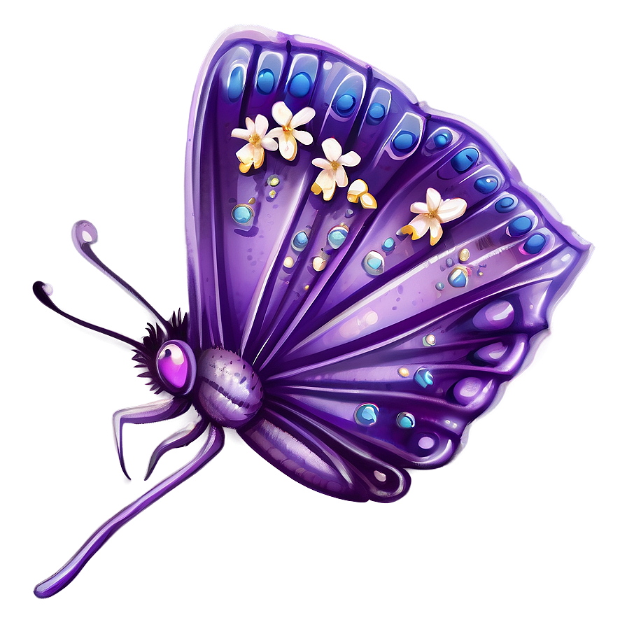 Lavender Butterfly Illustration Png Oan