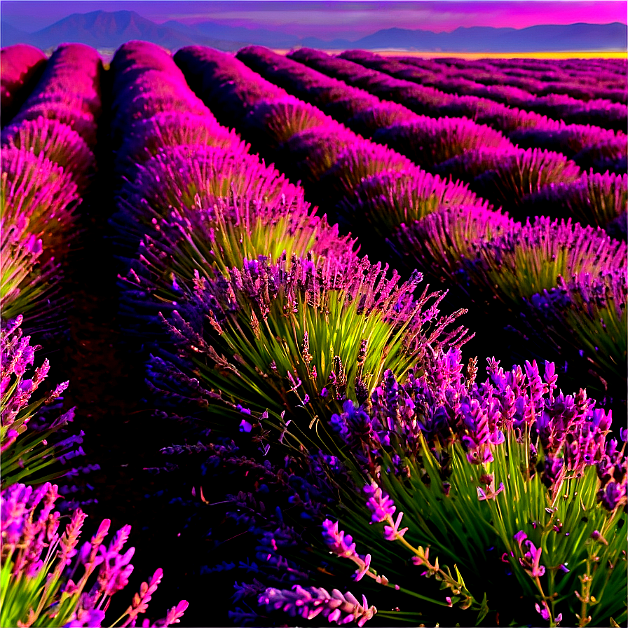 Lavender Field At Sunrise Photo Png Fnq