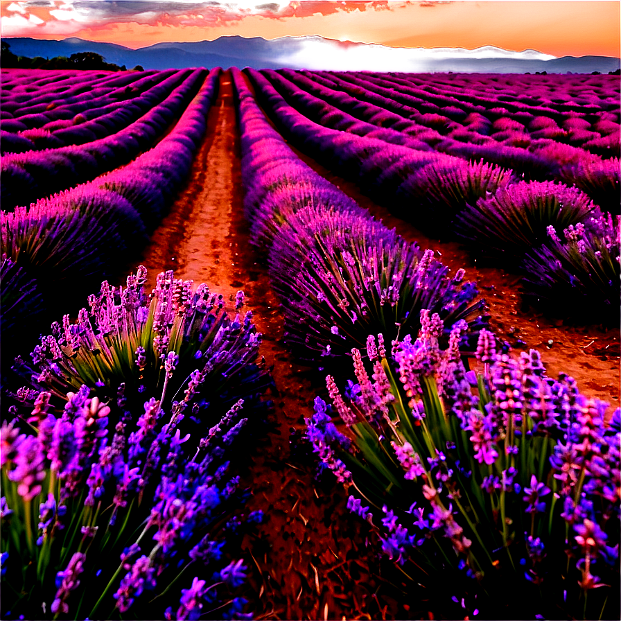 Lavender Field Sunset Png 06132024