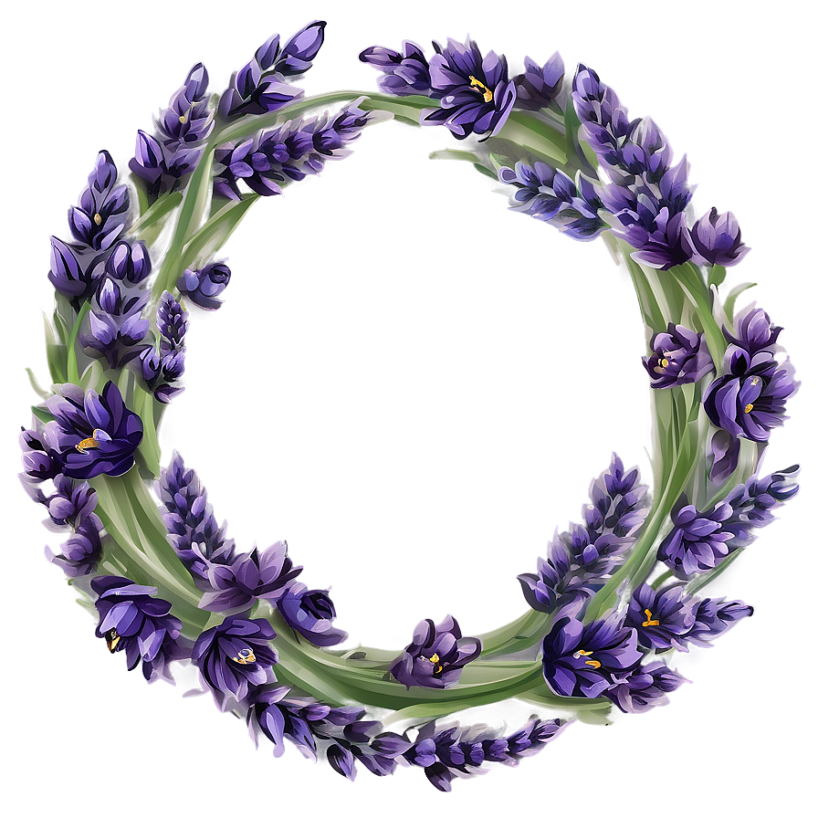 Lavender Flower Wreath Png 06132024